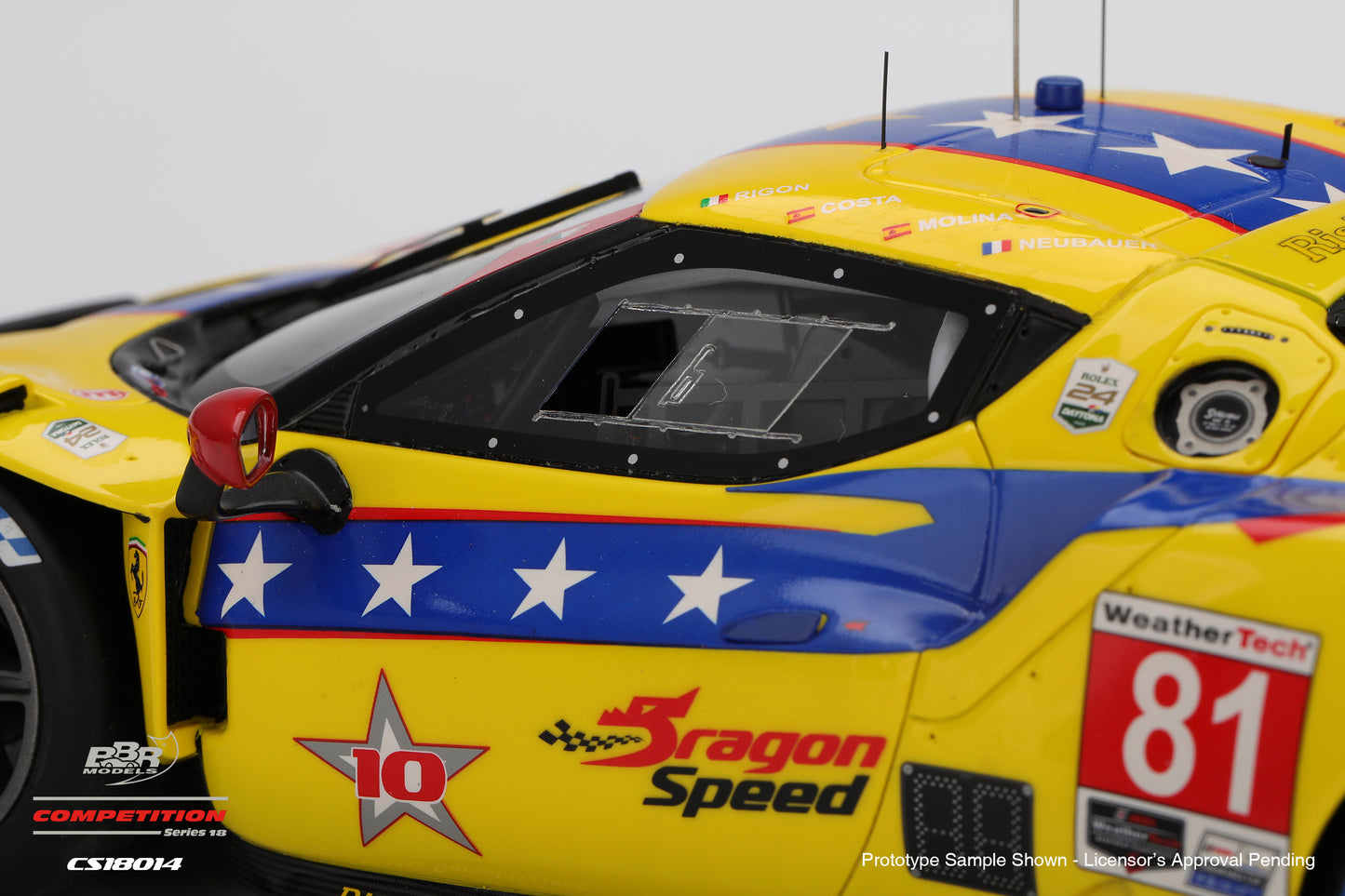 BBR Ferrari 296 GT3 #81 DragonSpeed 2025 IMSA Daytona 24 Hrs Yellow 1:18