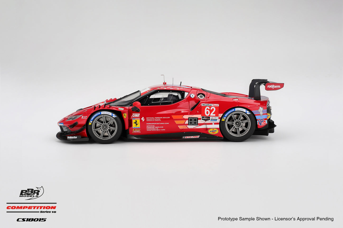 BBR Ferrari 296 GT3 Risi Competizione #62 Winner 2024 IMSA Daytona 24 Hrs Red 1:18