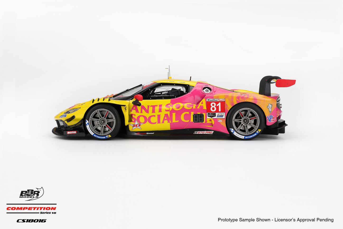 BBR Ferrari 296 GT3 #81 Dragon Speed 2nd 2025 IMSA Laguna Seca Yellow 1:18