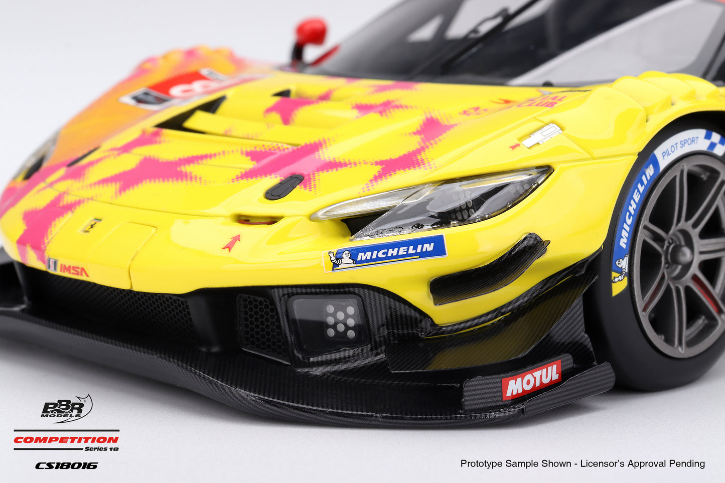 BBR Ferrari 296 GT3 #81 Dragon Speed 2nd 2025 IMSA Laguna Seca Yellow 1:18