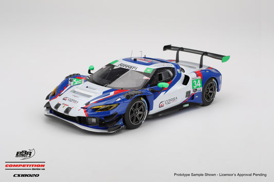 BBR Ferrari 296 GT3 #34 Conquest Racing 2025 IMSA Daytona 24 Hrs Blue 1:18 (Copy)