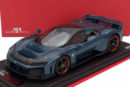 MR Models 2025 Ferrari F80 Full Blue Carbon Fiber WITH DISPLAY 1:18