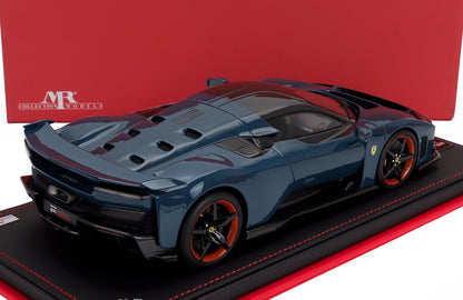 MR Models 2025 Ferrari F80 Full Blue Carbon Fiber WITH DISPLAY 1:18
