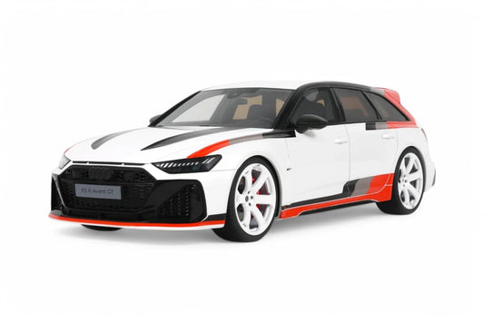 GT Spirit 2024 Audi RS6 Avant GT C8 Arkona White w/ Audisport Livery 1:18