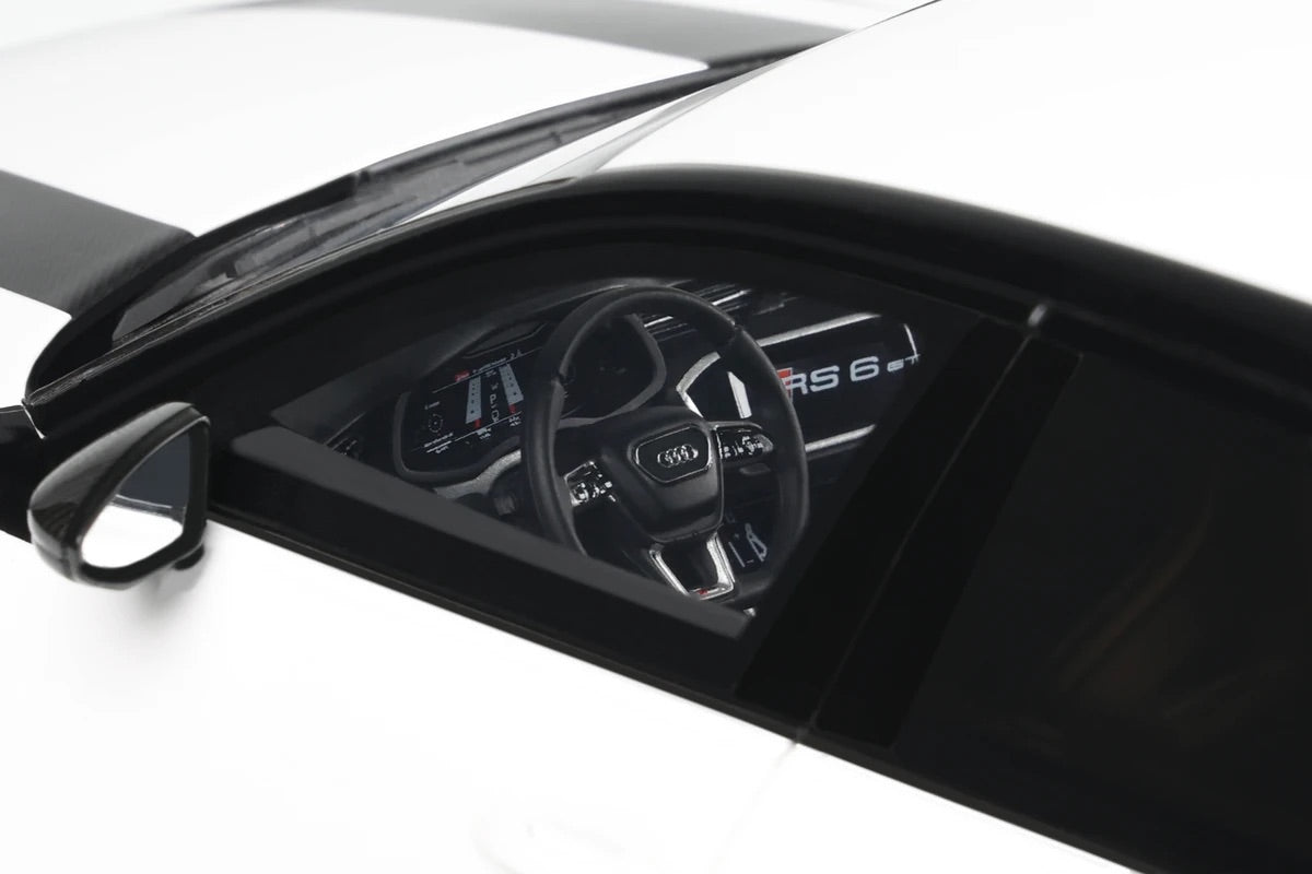 GT Spirit 2024 Audi RS6 Avant GT C8 Arkona White w/ Audisport Livery 1:18