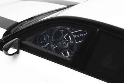 GT Spirit 2024 Audi RS6 Avant GT C8 Arkona White w/ Audisport Livery 1:18