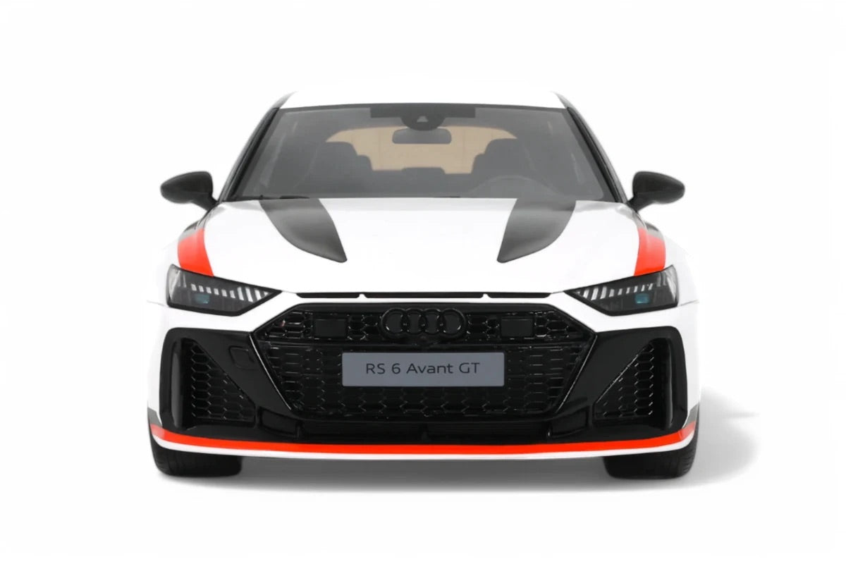 GT Spirit 2024 Audi RS6 Avant GT C8 Arkona White w/ Audisport Livery 1:18