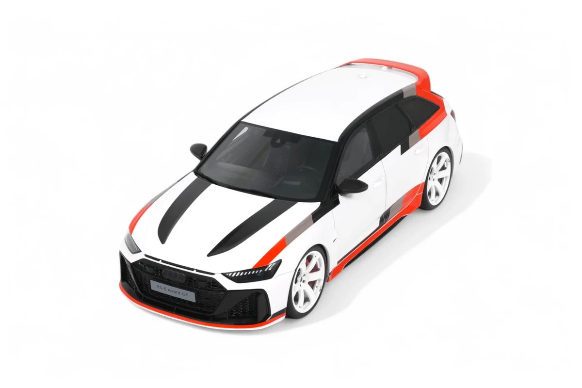GT Spirit 2024 Audi RS6 Avant GT C8 Arkona White w/ Audisport Livery 1:18