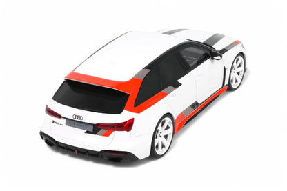 GT Spirit 2024 Audi RS6 Avant GT C8 Arkona White w/ Audisport Livery 1:18