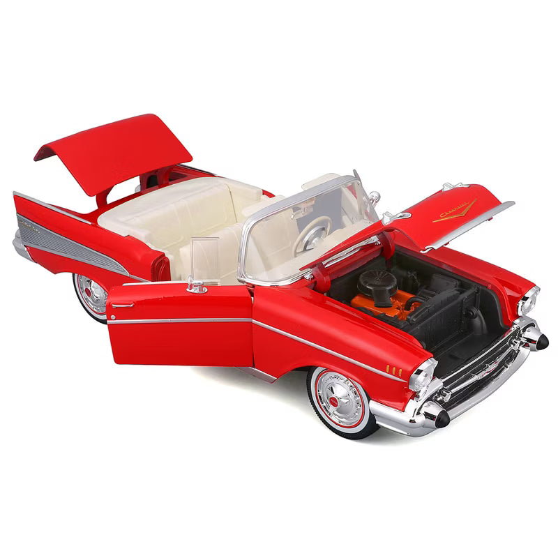 Maisto 1957 Chevrolet Bel Air Red and White 1:18