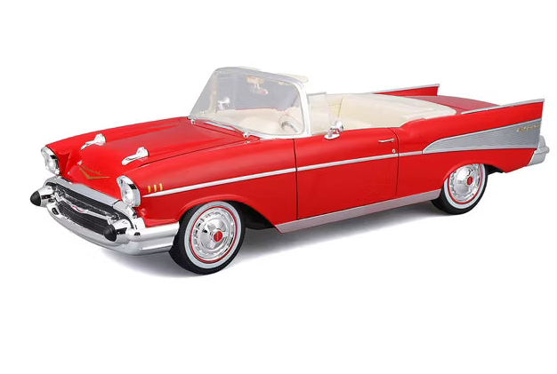 Maisto 1957 Chevrolet Bel Air Red and White 1:18