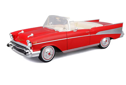 Maisto 1957 Chevrolet Bel Air Red and White 1:18