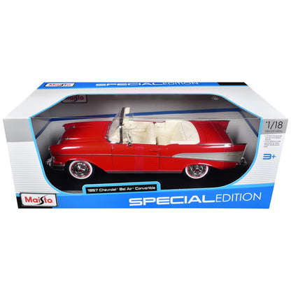 Maisto 1957 Chevrolet Bel Air Red and White 1:18