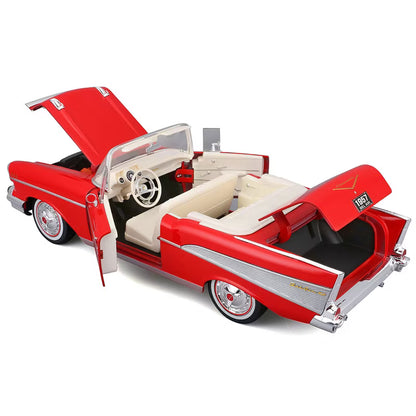 Maisto 1957 Chevrolet Bel Air Red and White 1:18