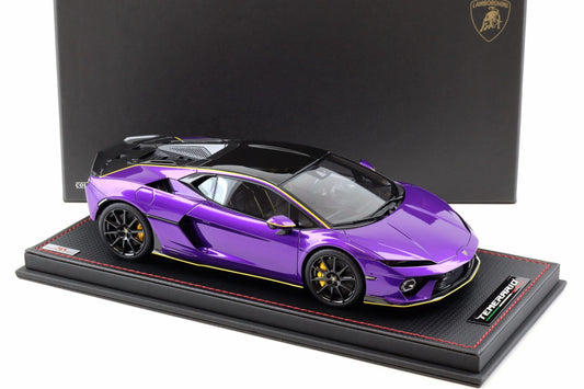 MR Models 2024 Lamborghini Temerario Alleggerita Package Viola Pasifae (Purple) WITH DISPLAY 1:18
