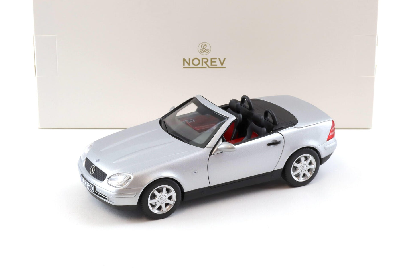 Norev 1996 Mercedes-Benz SLK R170 Convertible Brilliant Silver Metallic 1:18