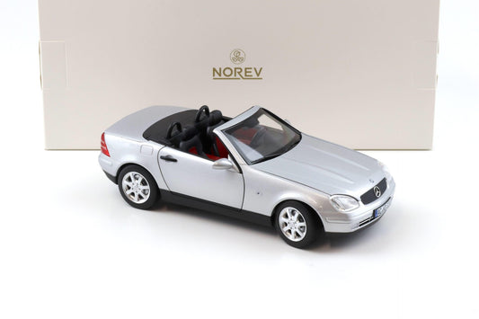 Norev 1996 Mercedes-Benz SLK R170 Convertible Brilliant Silver Metallic 1:18