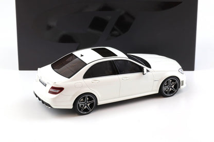 GT Spirit 2007 Mercedes Benz C63 AMG (W204) Sedan Diamond White 1:18