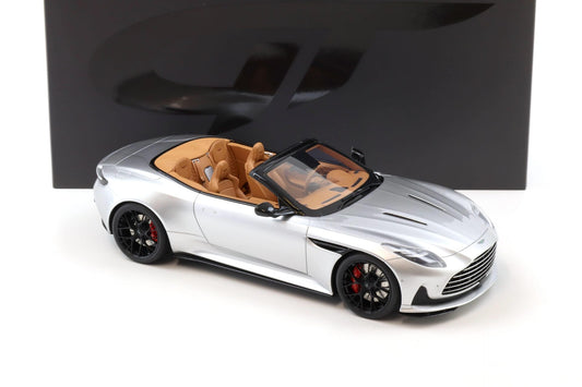 GT Spirit 2023 Aston Martin DB12 Volante Convertible Silver Metallic 1:18