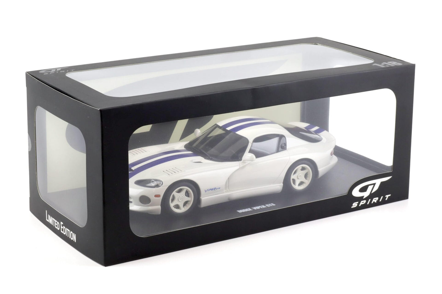 GT Spirit 1996 Dodge Viper GTS White w/ Blue Stripes 1:18