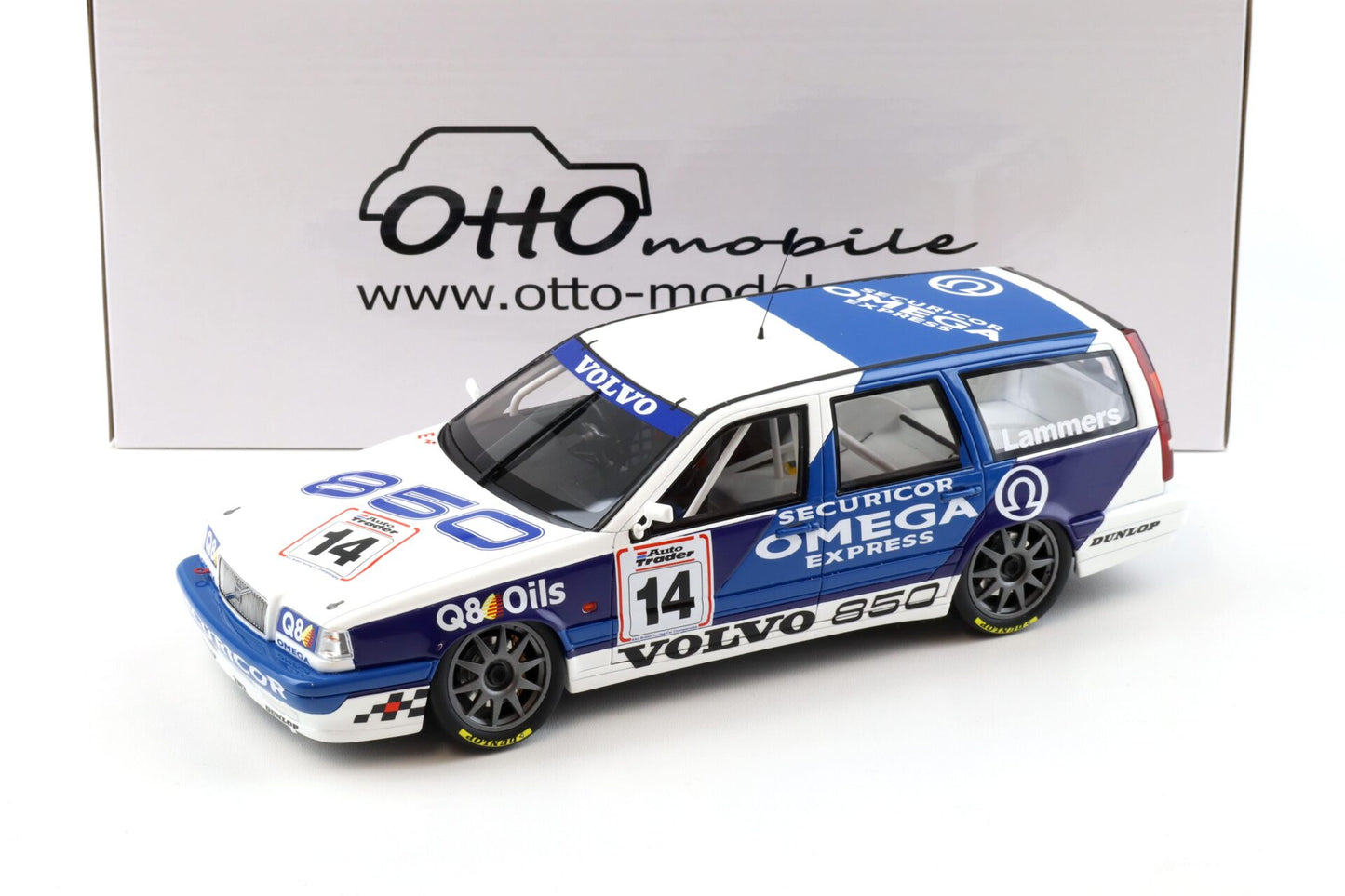 Otto 1994 Volvo 850 Sport Wagon BTCC White and Blue 1:18