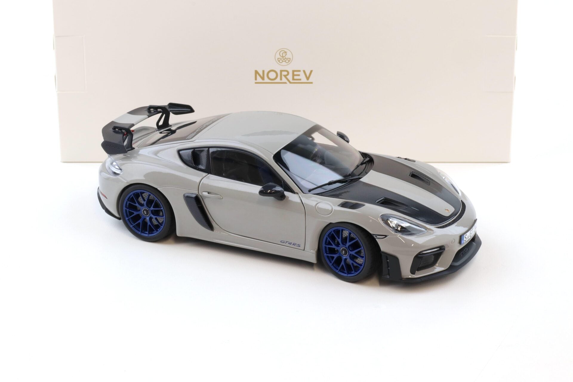 Norev 2023 Porsche 718 Cayman GT4 RS w/ Weissach Package Chalk w