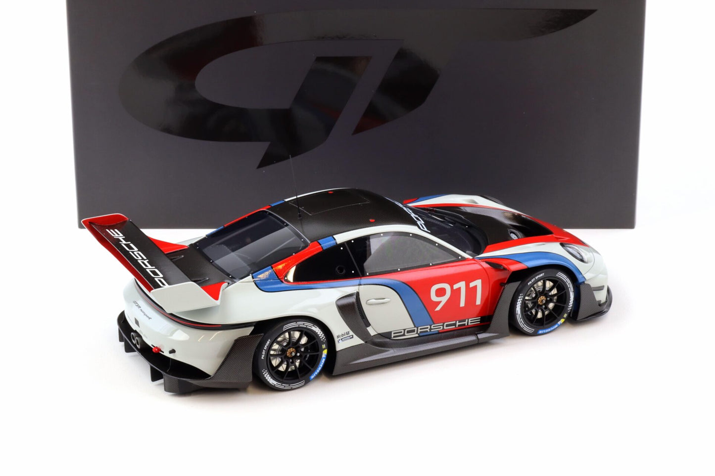 GT Spirit 2023 Porsche 911 992 GT3 R Rennsport White, Red, Blue 1:18