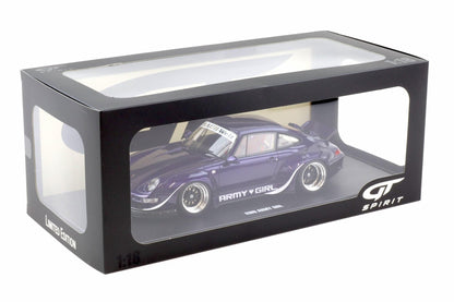 GT Spirit 2015 Porsche 993 RWB "Army Girl" Purple Metallic 1:18