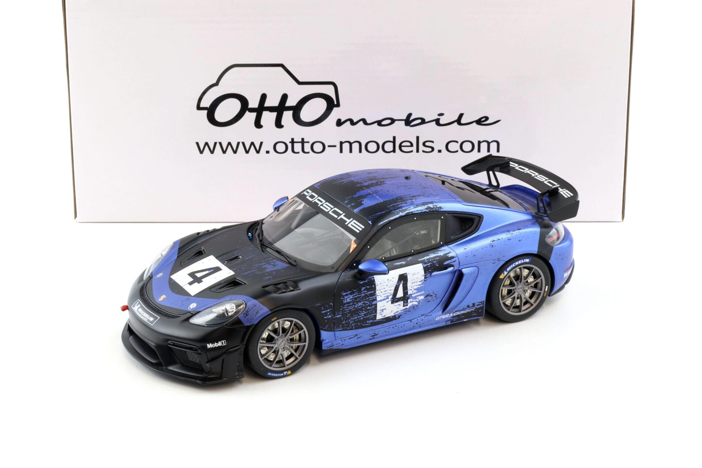 Otto 2021 Porsche 718 Cayman GT4 RS Clubsport #4 Blue & Black 1:18