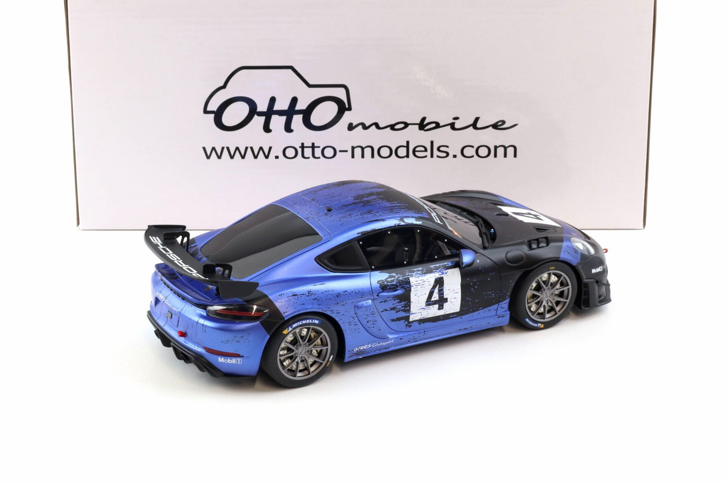 Otto 2021 Porsche 718 Cayman GT4 RS Clubsport #4 Blue & Black 1:18
