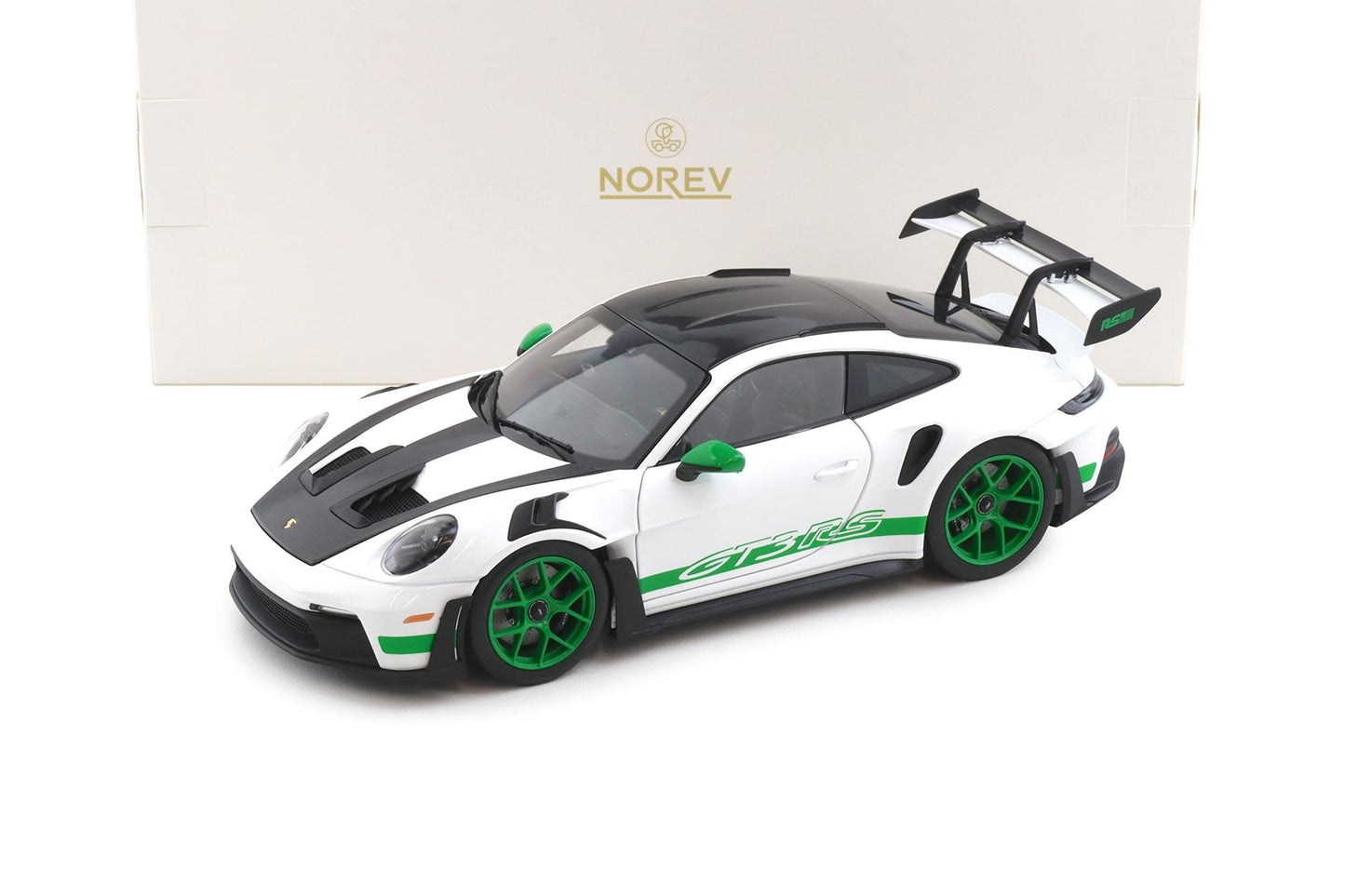 Norev 2022 Porsche 911 992 GT3 RS Weissach Package Tribute Edition White w/ Green 1:18