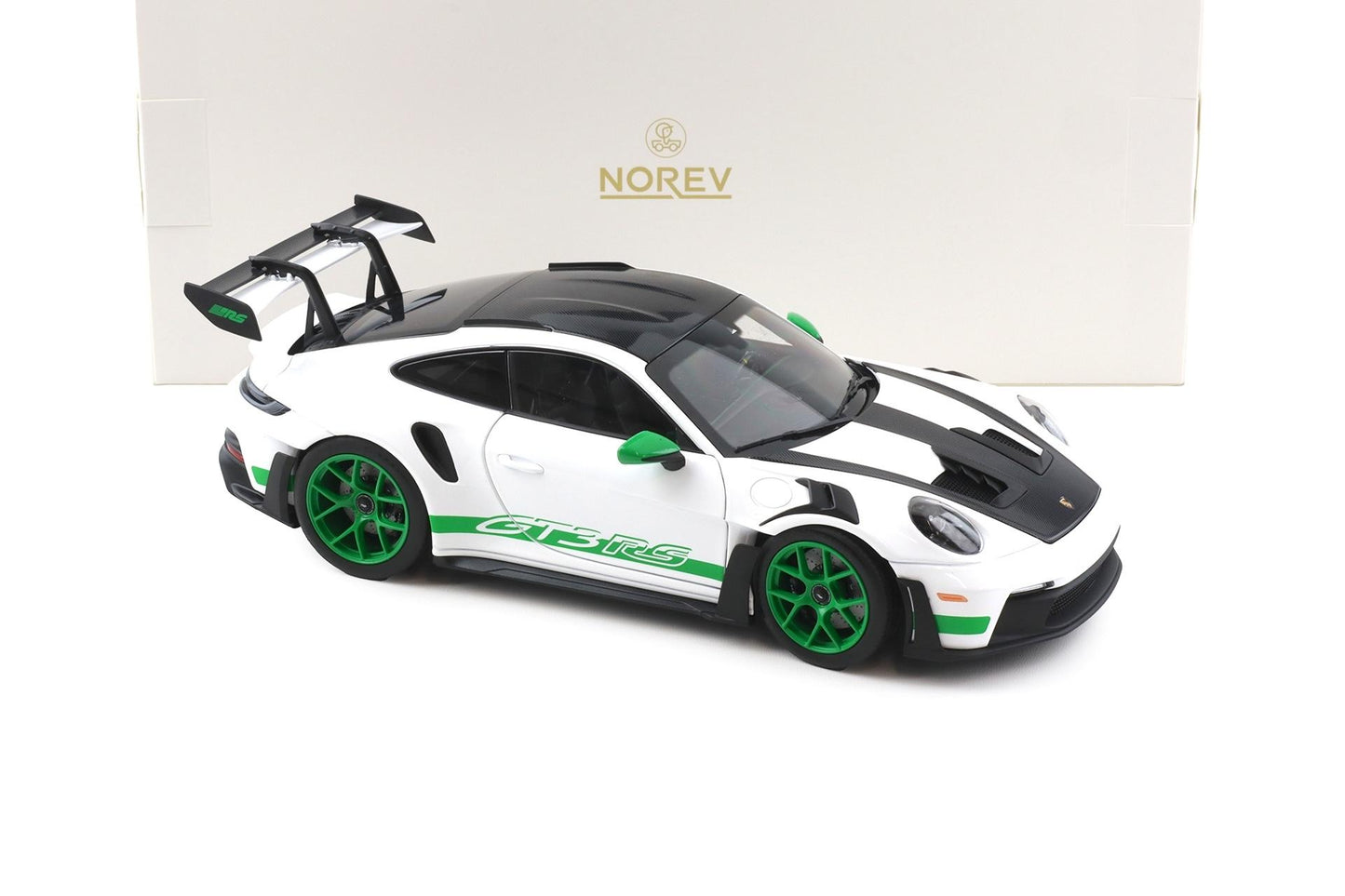 Norev 2022 Porsche 911 992 GT3 RS Weissach Package Tribute Edition White w/ Green 1:18