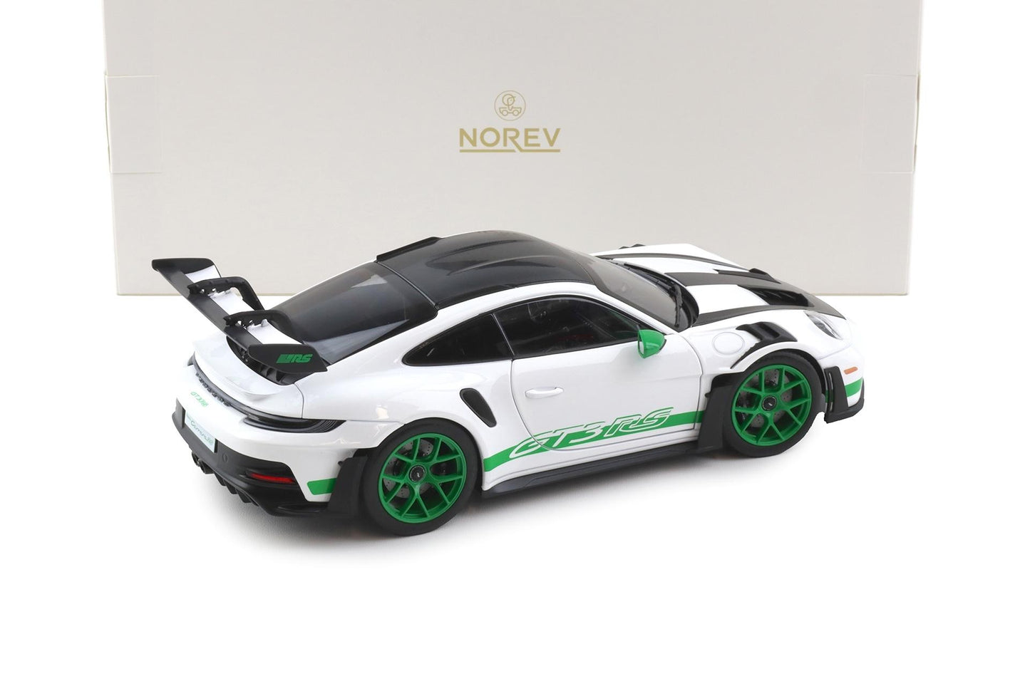 Norev 2022 Porsche 911 992 GT3 RS Weissach Package Tribute Edition White w/ Green 1:18