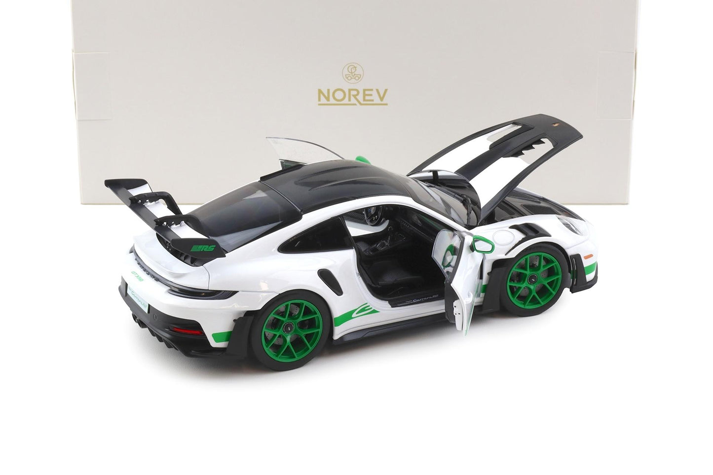 Norev 2022 Porsche 911 992 GT3 RS Weissach Package Tribute Edition White w/ Green 1:18