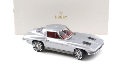 Norev 1963 Chevy Corvette C2 Stingray Sebring Silver 1:18