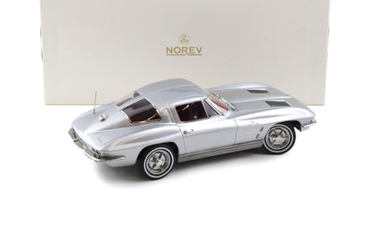 Norev 1963 Chevy Corvette C2 Stingray Sebring Silver 1:18