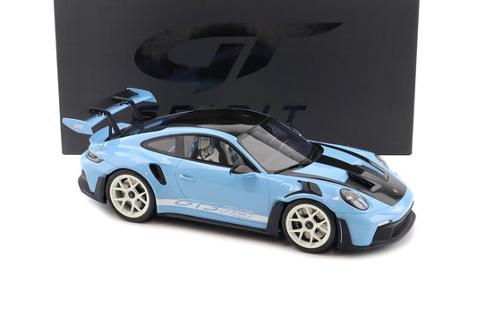 GT Spirit 2022 Porsche 911 992 GT3 RS w/ Weissach Pkg Gulf Blue w/ White Wheels & Deco 1:12