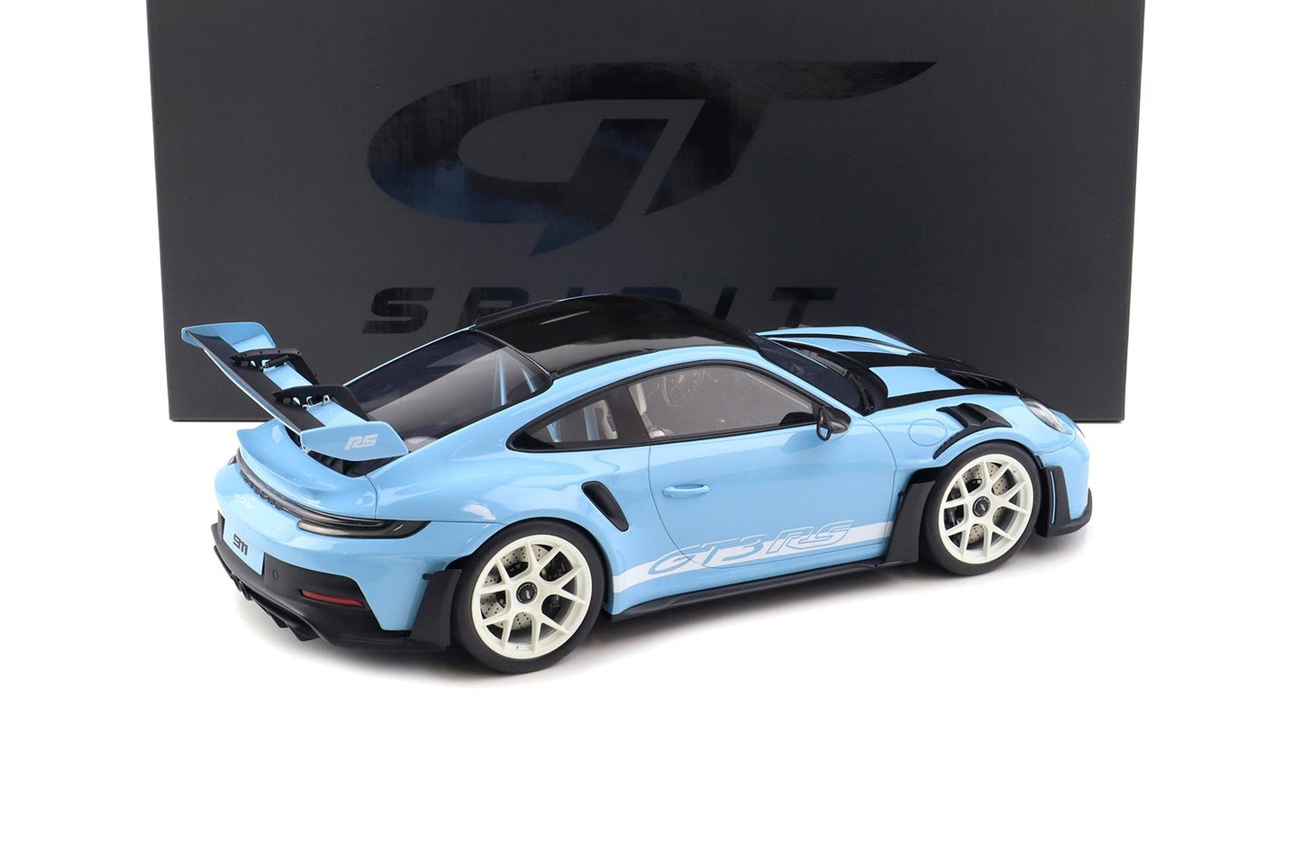 GT Spirit 2022 Porsche 911 992 GT3 RS w/ Weissach Pkg Gulf Blue w/ White Wheels & Deco 1:12