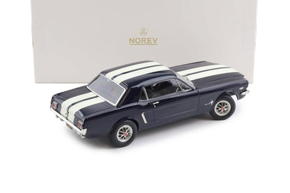 Norev 1965 Ford Mustang Hardtop Coupe Nightmist Blue Metallic 1:18