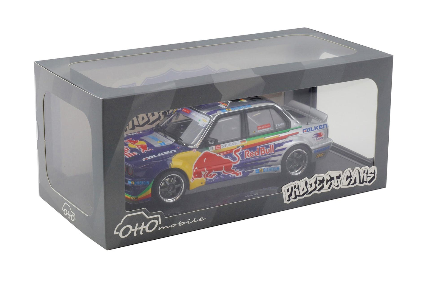 Otto 2023 BMW M3 E30 V8 Drift Car Red Bull Blue 1:18
