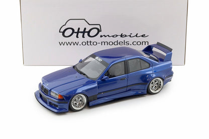 Otto 2023 BMW E36 M3 LTO Sedan Turbo Khyzyl Saleem Avus Blue 1:18
