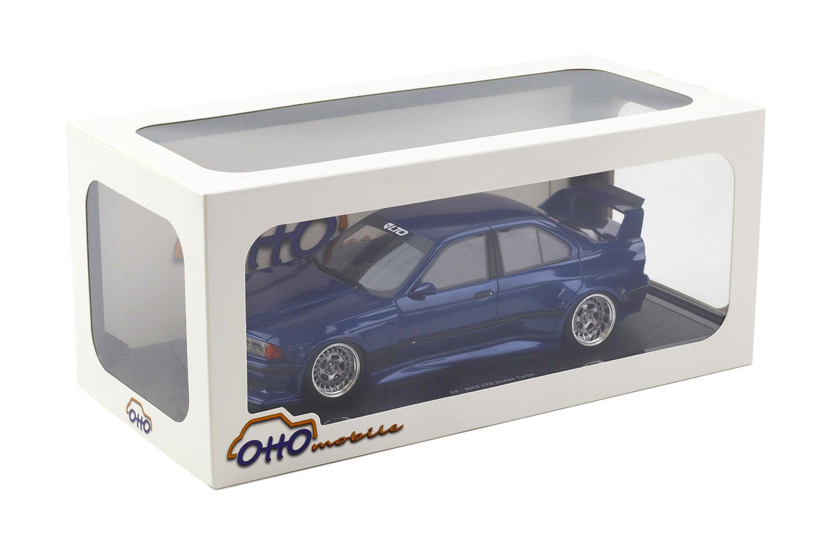 Otto 2023 BMW E36 M3 LTO Sedan Turbo Khyzyl Saleem Avus Blue 1:18