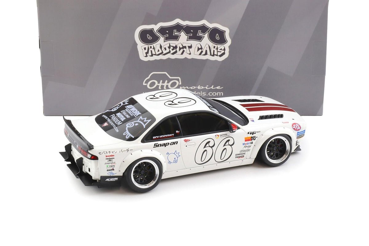 Otto 2024 Nissan Silvia (S14) #66 Boss Rocket Bunny White 1:18