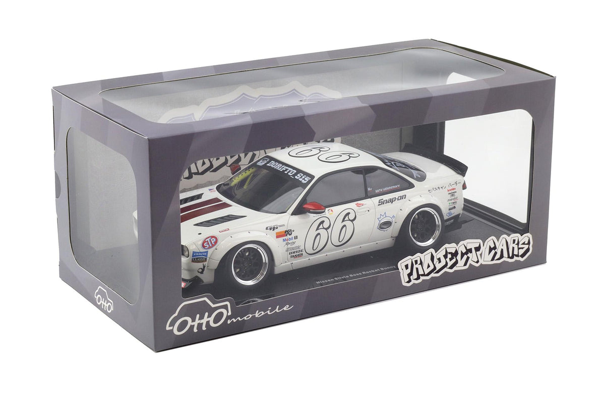 Otto 2024 Nissan Silvia (S14) #66 Boss Rocket Bunny White 1:18