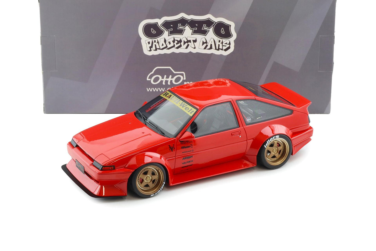 Otto 1986 Toyota Sprinter Trueno (AE86) Widebody Ferrari Rosso Corsa Red 1:18