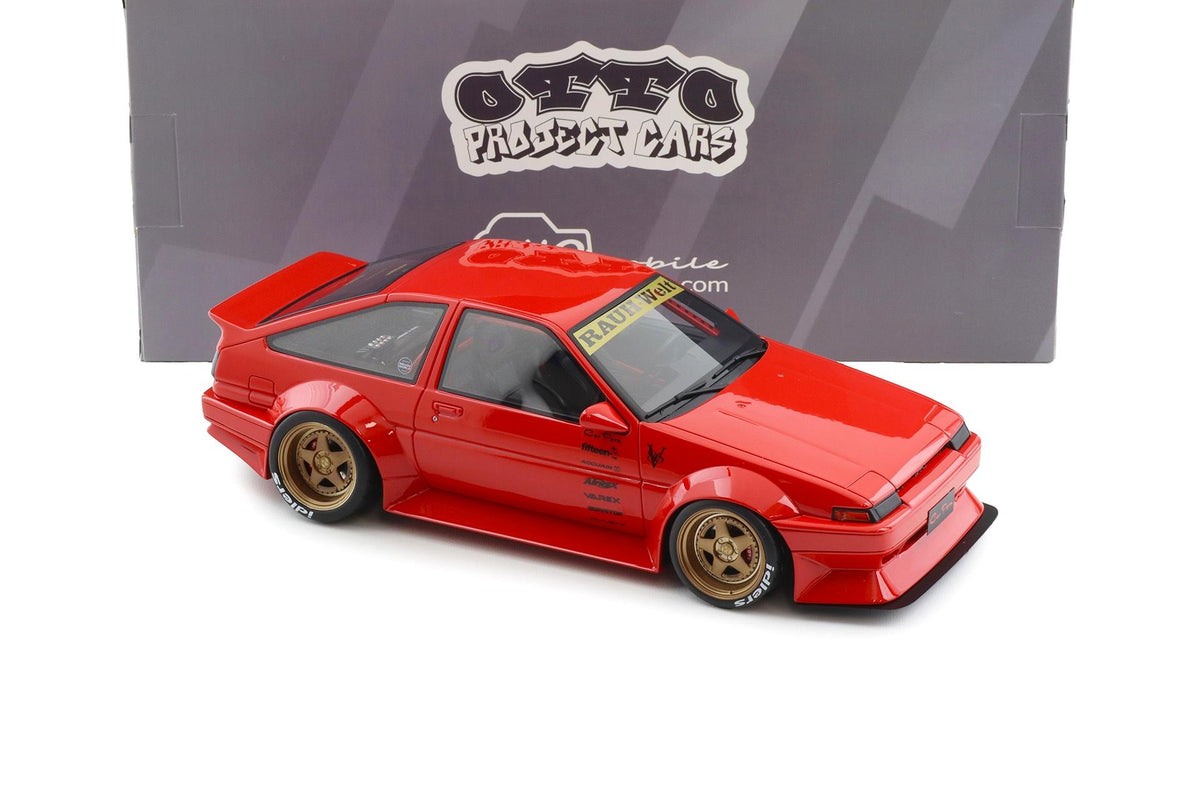 Otto 1986 Toyota Sprinter Trueno (AE86) Widebody Ferrari Rosso Corsa Red 1:18