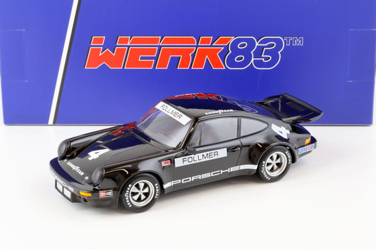 Werk83 1973 Porsche 911 3.0 RSR IROC Riverside #4 Follmer Black 1:18