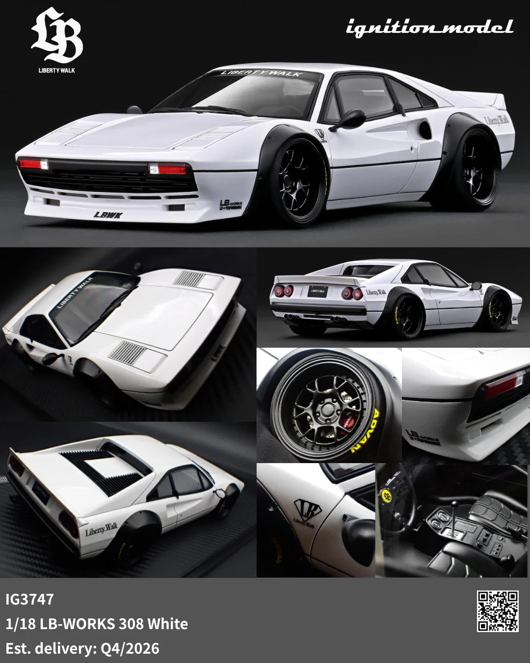 Ignition-Model Ferrari 308 LBWK LB-Works White 1:18