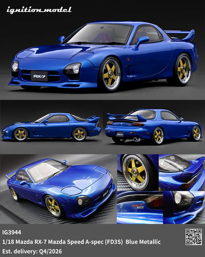 Ignition-Model Mazda RX-7 (FD3S) MazdaSpeed A-Spec Blue Metallic 1:18