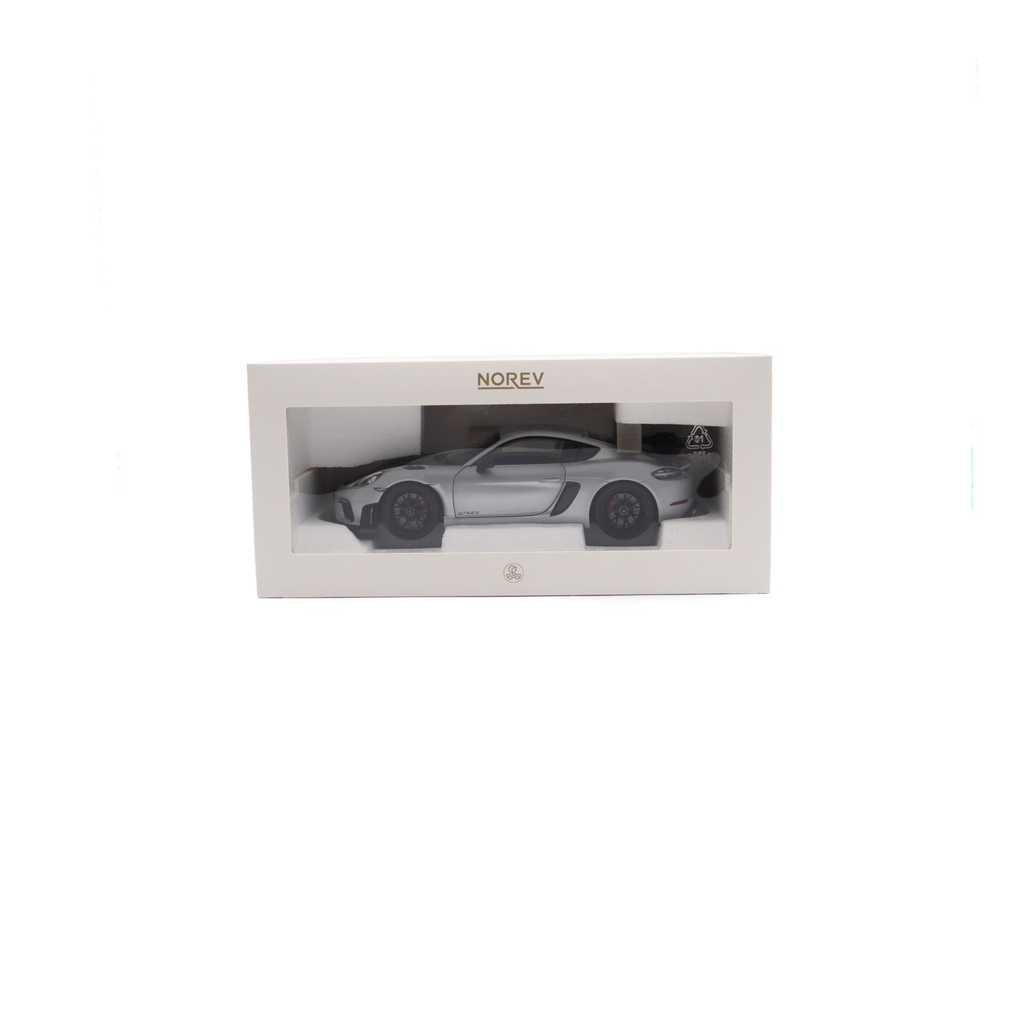 Norev 2023 Porsche 718 Cayman GT4 RS w/ Weissach Package GT Silver Metallic 1:18
